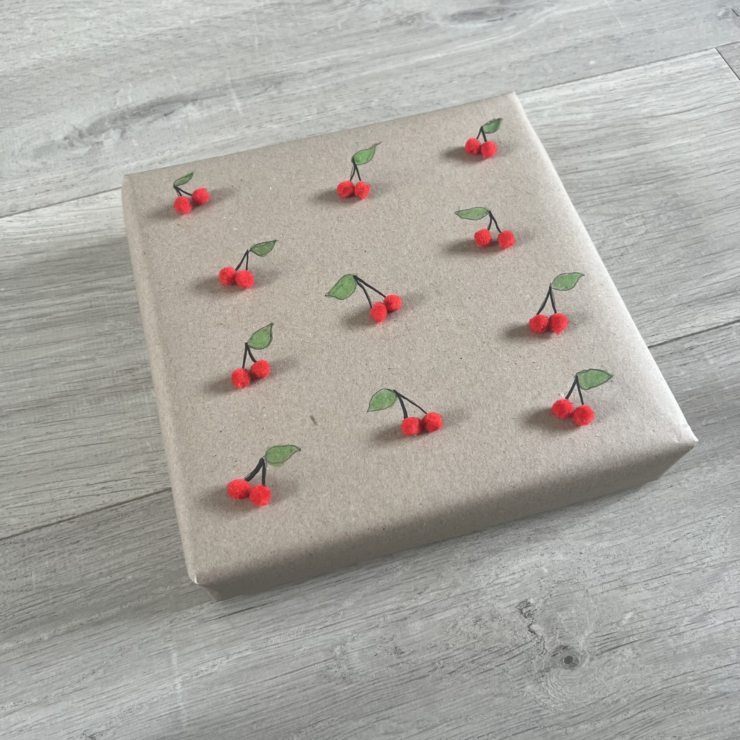 How to make your own cherry-inspired kraft wrapping paper