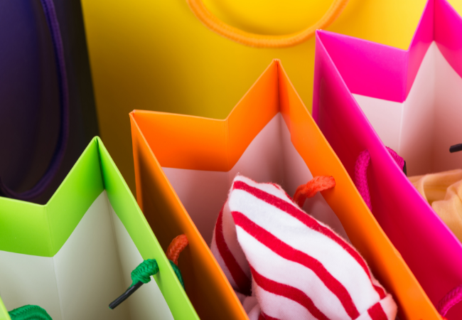 colourful paper bags