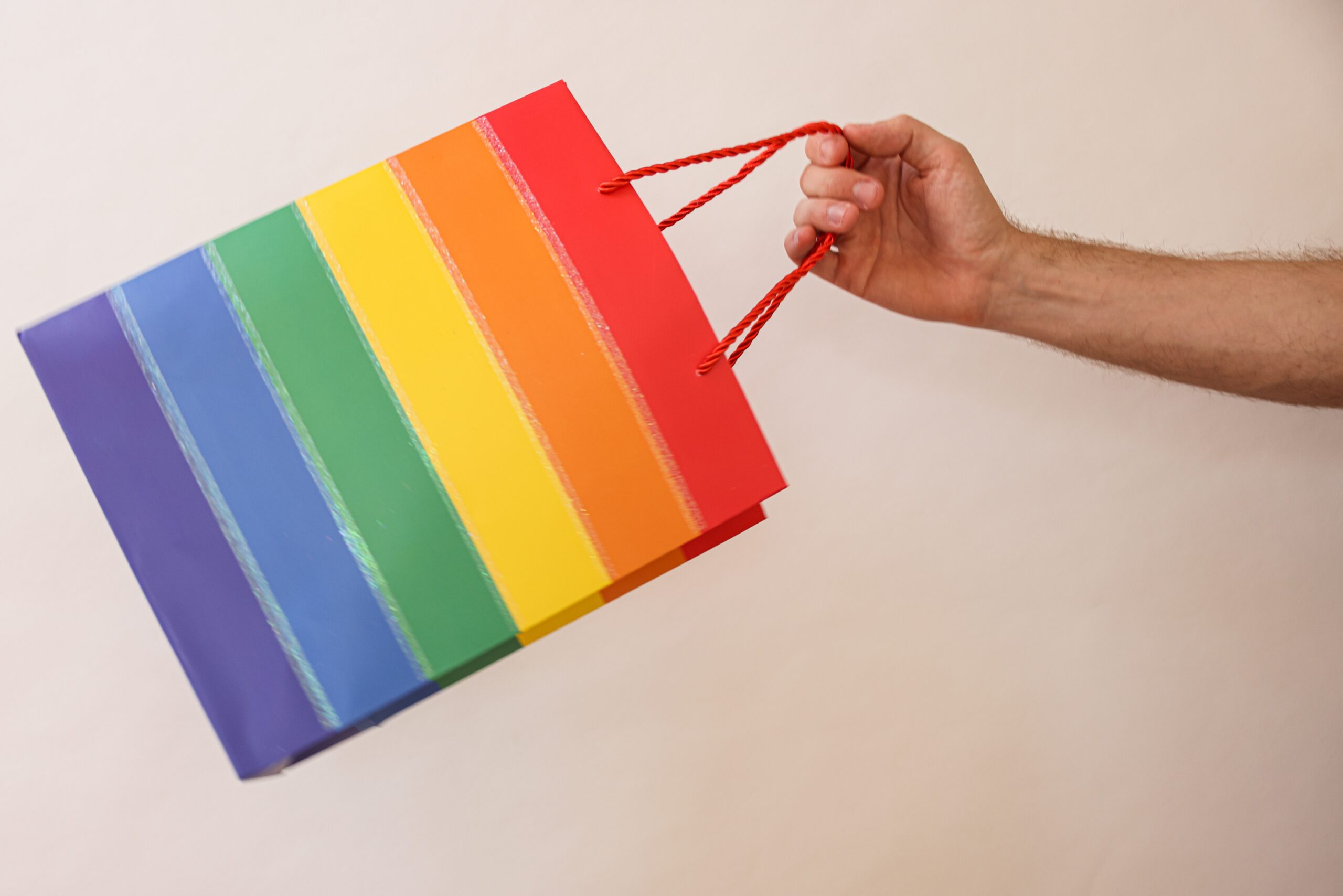 rainbow coloured bag