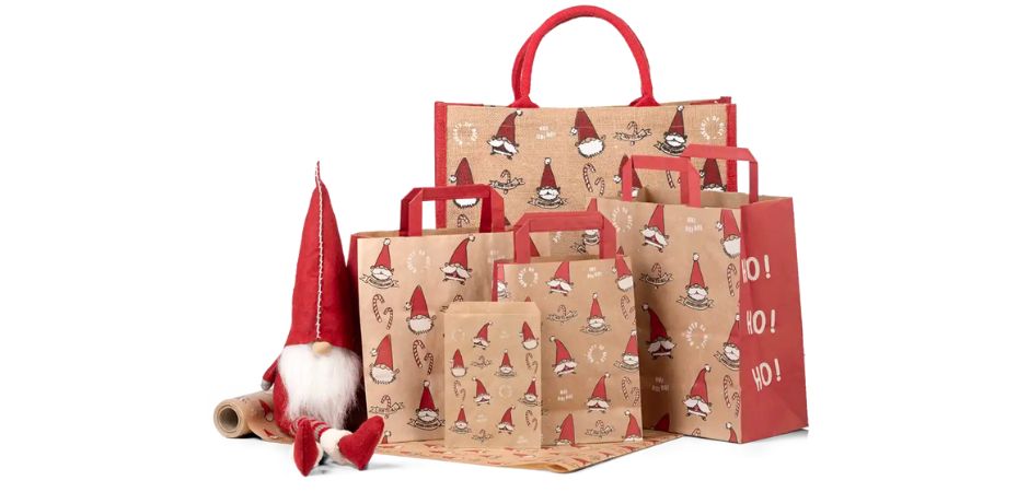 a selection of festive gift bags