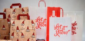 Selection of paper Christmas Carrier Bags