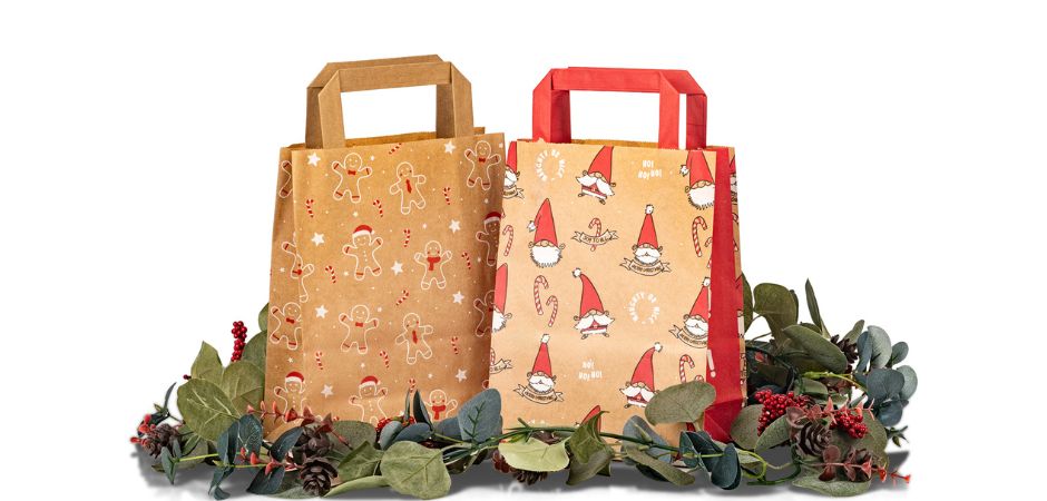 Paper Christmas carrier bags