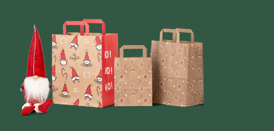 Flat handle paper bags