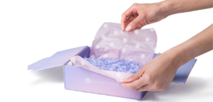 Box with printed tissue paper