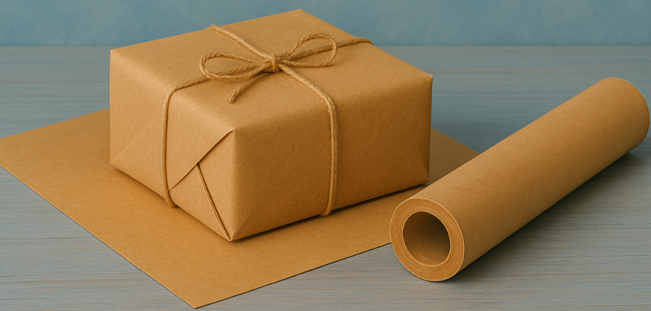 kraft paper in use